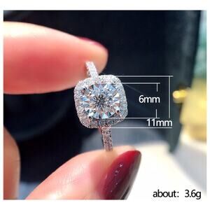 Hearts and Arrows ring - Silver - CZs - Size 8.